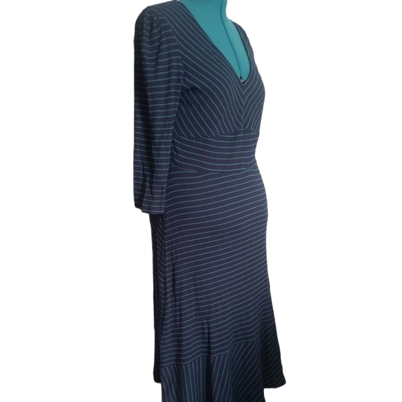 Maeve Green By Anthropologie Striped Midi Size X Large Cocktail Dress - Picture 3 of 9